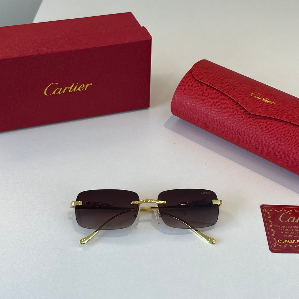Cartier Lightweight Metal Rimless Silver Lens Sunglasses for Men & Wo - 415899 - detail image 4