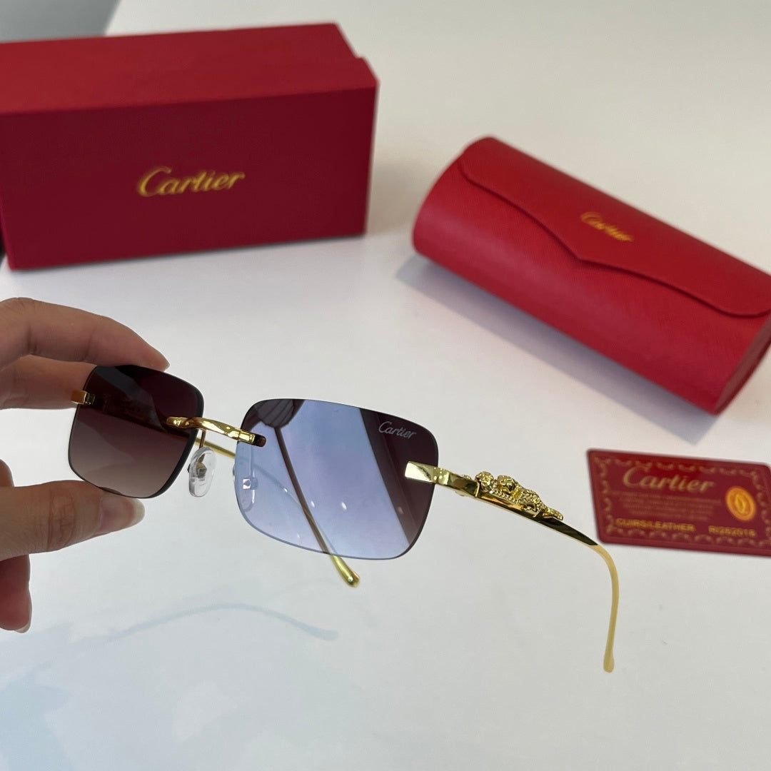 Cartier Lightweight Metal Rimless Silver Lens Sunglasses for Men & Wo - 415899 - detail image 9