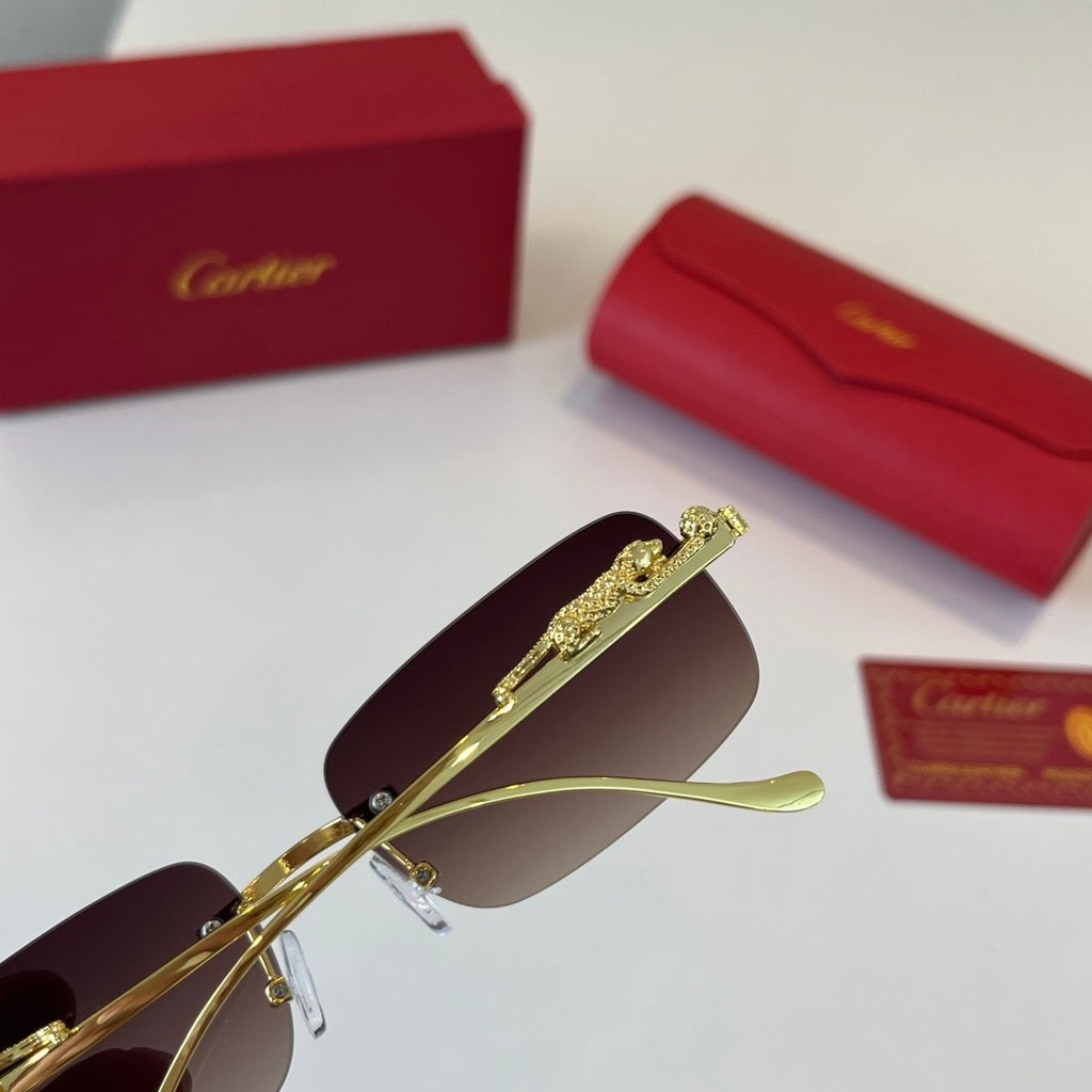 Cartier Lightweight Metal Rimless Silver Lens Sunglasses for Men & Wo - 415899 - detail image 7