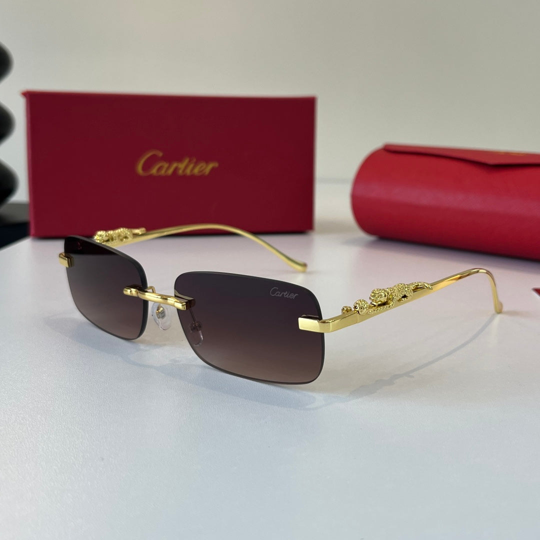 Cartier Lightweight Metal Rimless Silver Lens Sunglasses for Men & Wo - 415899 - detail image 3