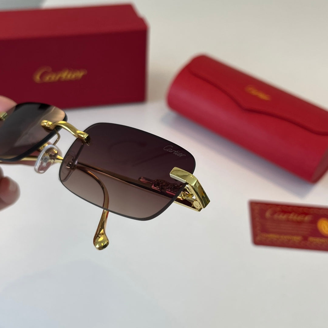 Cartier Lightweight Metal Rimless Silver Lens Sunglasses for Men & Wo - 415899 - detail image 6