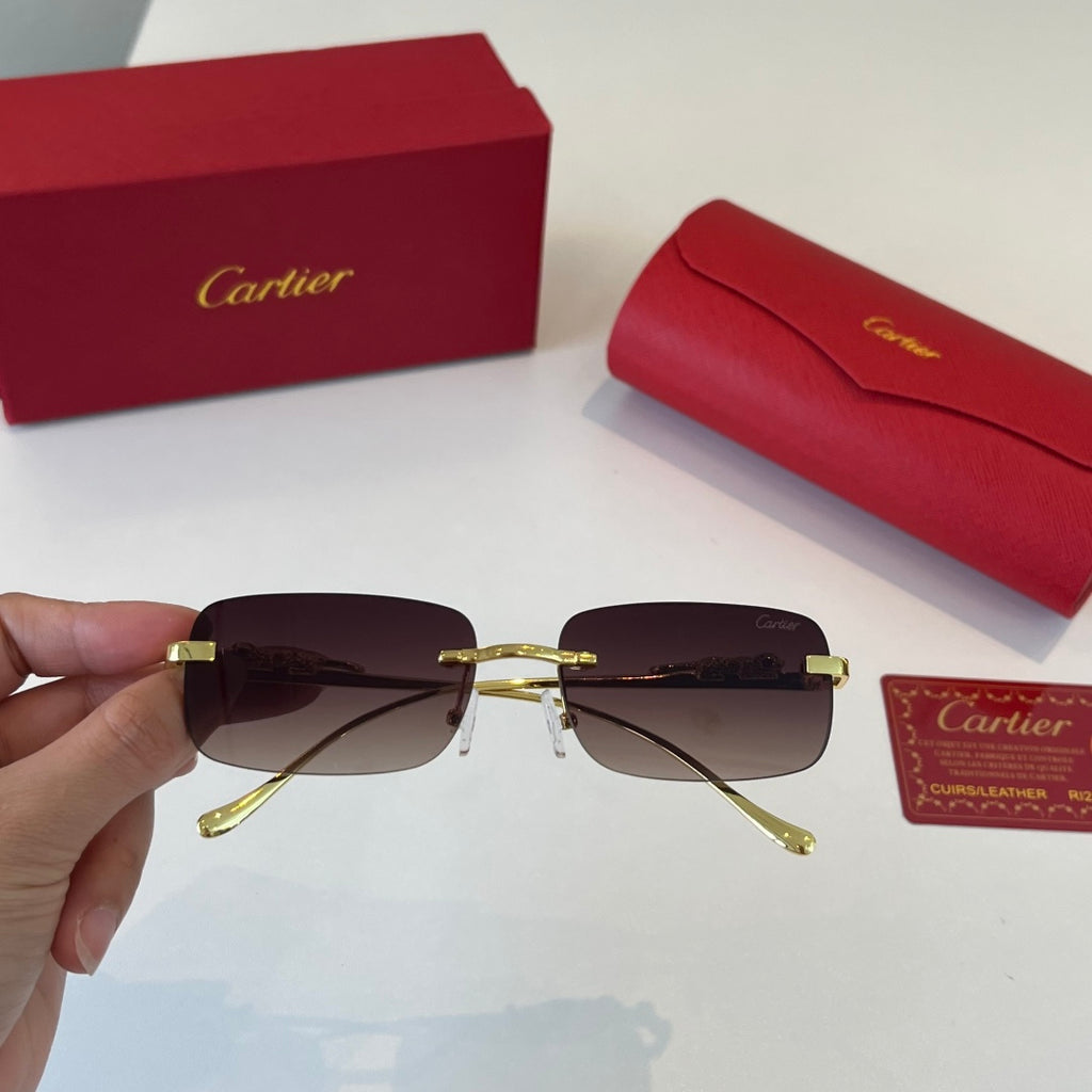 Cartier Lightweight Metal Rimless Silver Lens Sunglasses for Men & Wo - 415899 - detail image 5