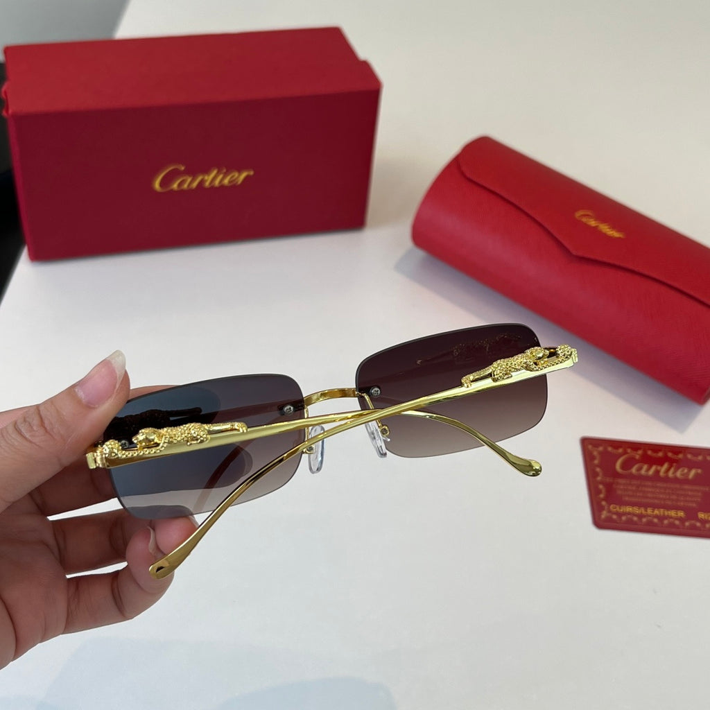 Cartier Lightweight Metal Rimless Silver Lens Sunglasses for Men & Wo - 415899 - detail image 8