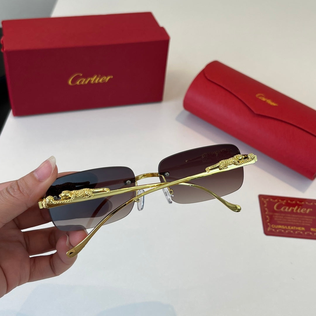 Cartier Lightweight Metal Rimless Silver Lens Sunglasses for Men & Wo - 415899 - detail image 8