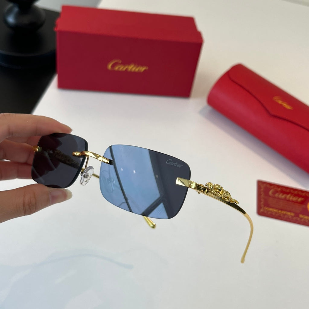 Cartier Lightweight Metal Rimless Silver Lens Sunglasses for Men & Wo - 415900 - detail image 9