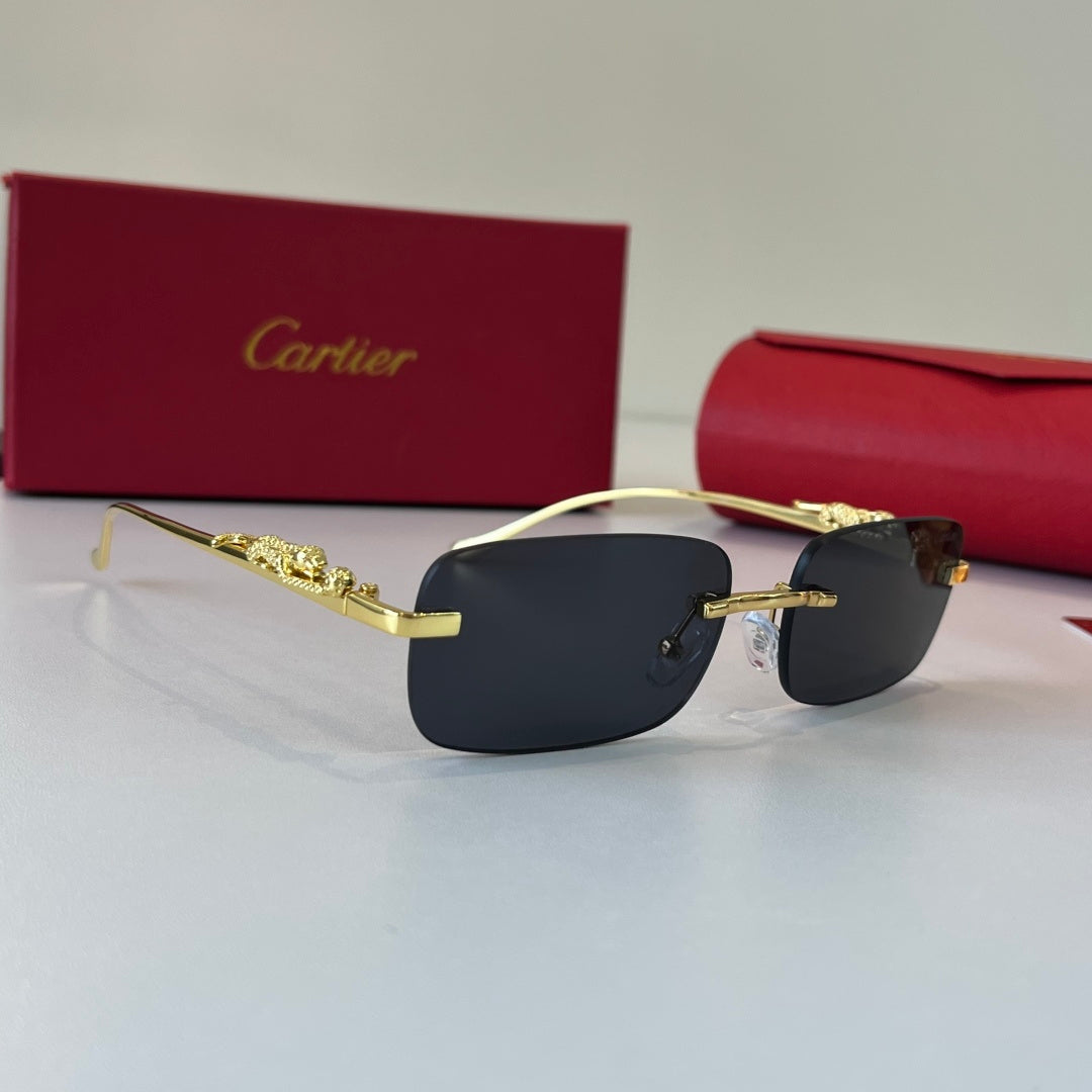 Cartier Lightweight Metal Rimless Silver Lens Sunglasses for Men & Wo - 415900