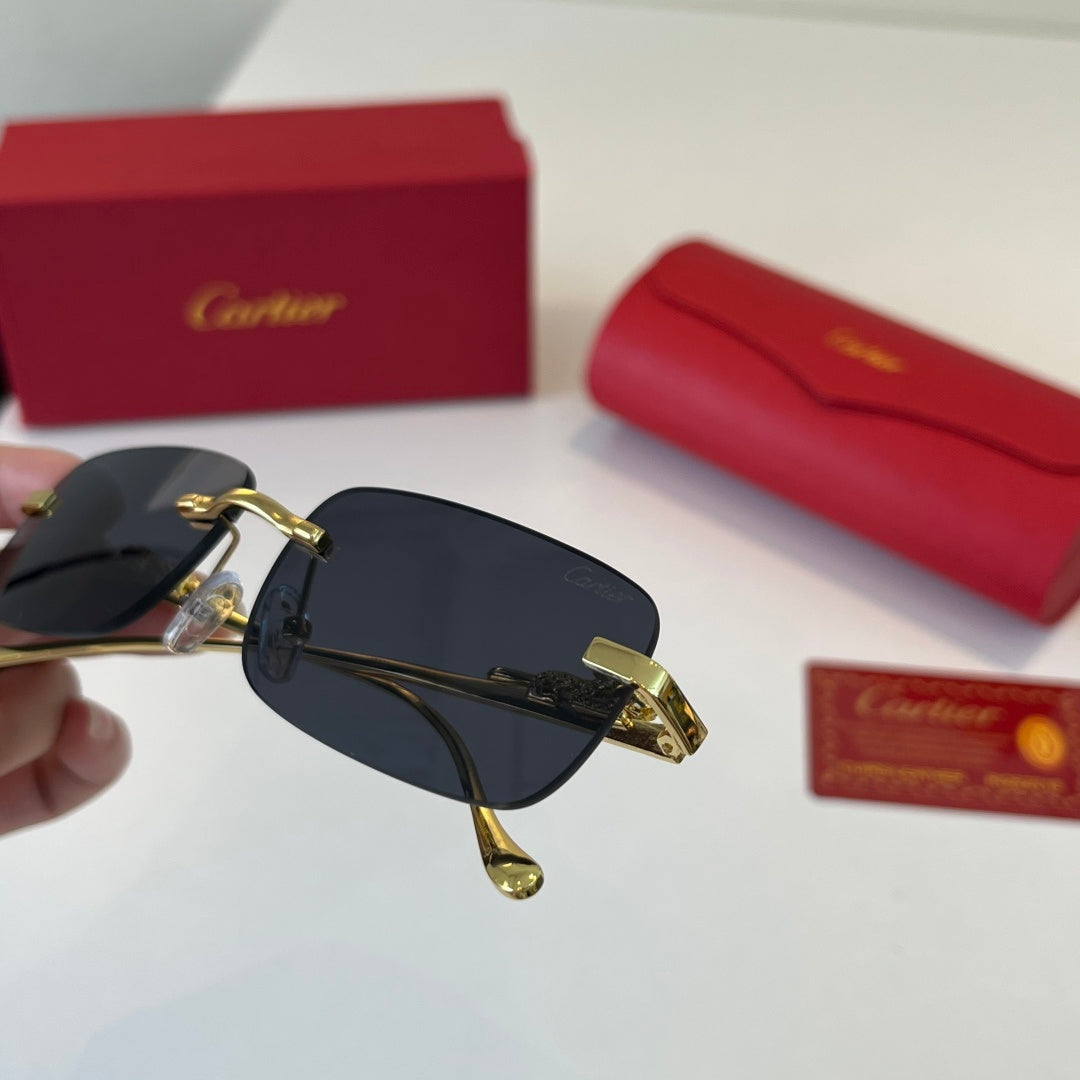 Cartier Lightweight Metal Rimless Silver Lens Sunglasses for Men & Wo - 415900 - detail image 6