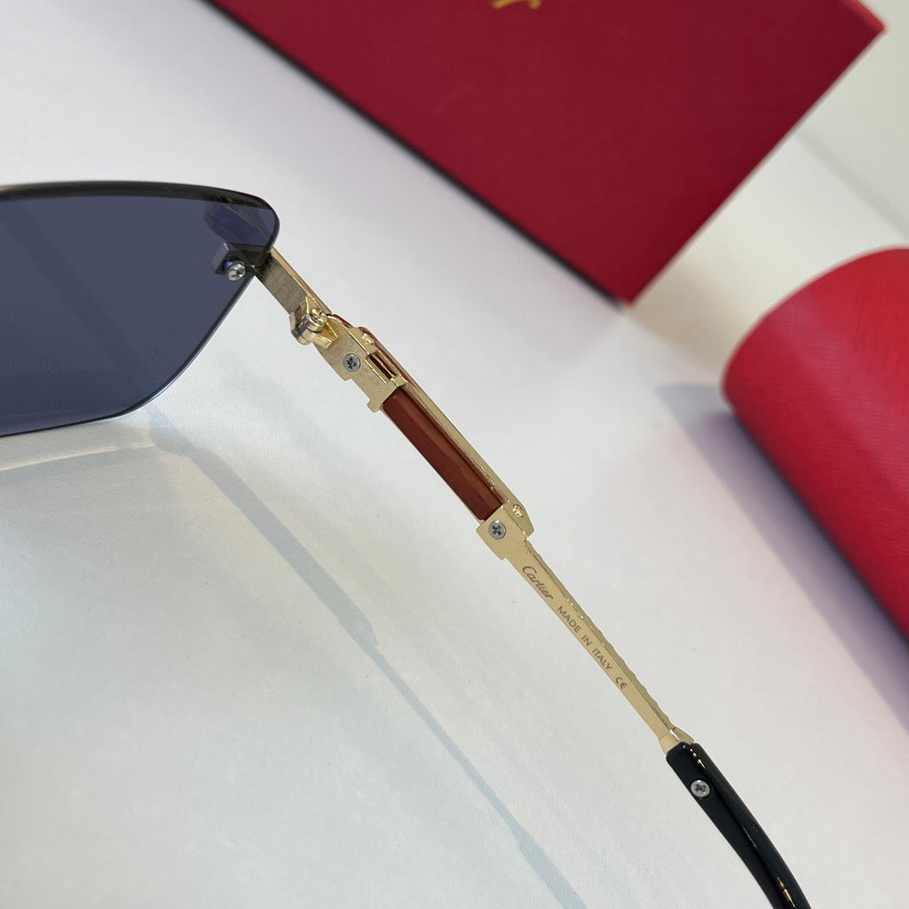 Cartier Lightweight Metal Rimless Blue Lens Sunglasses for Men & Wome - 415901 - detail image 11