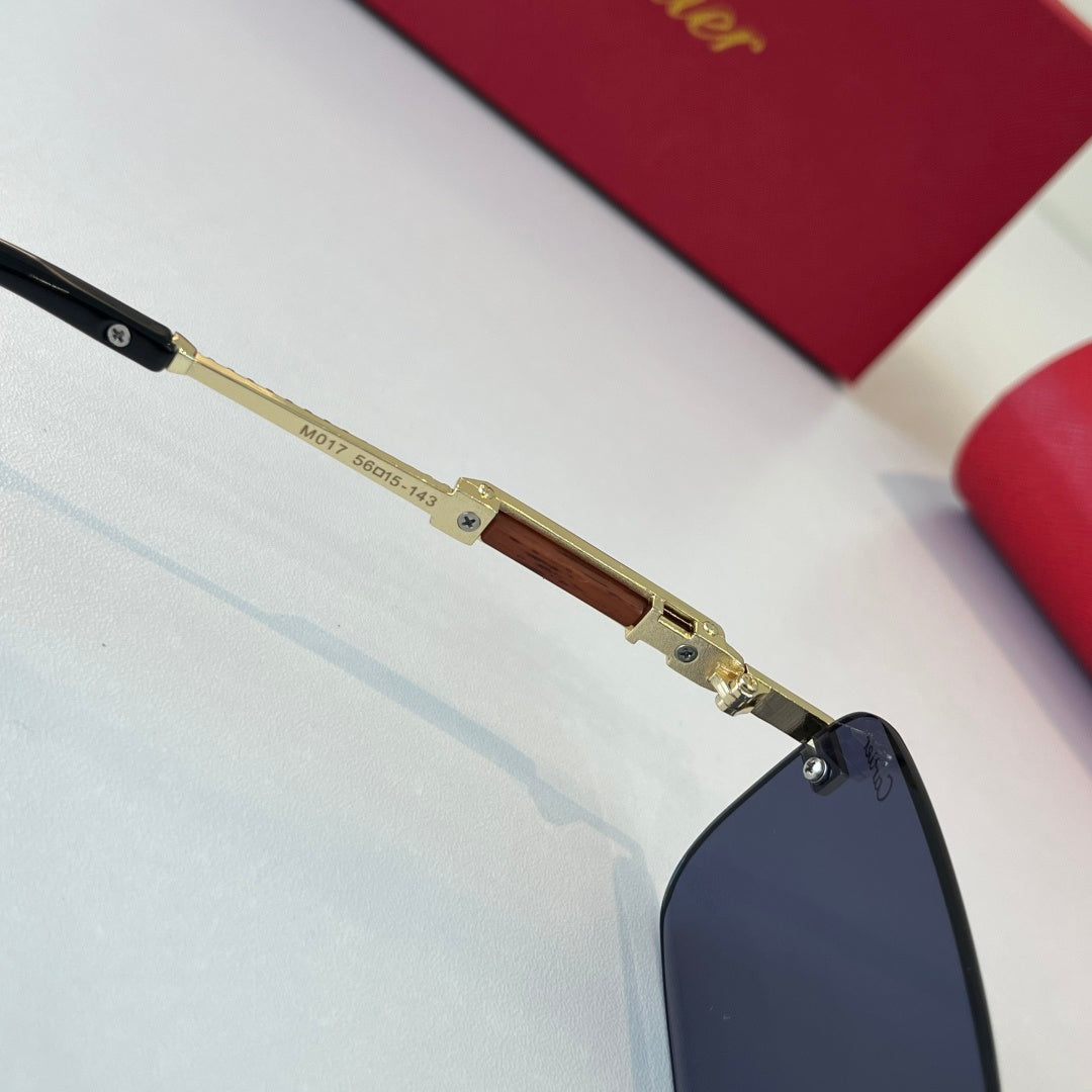 Cartier Lightweight Metal Rimless Blue Lens Sunglasses for Men & Wome - 415901 - detail image 10