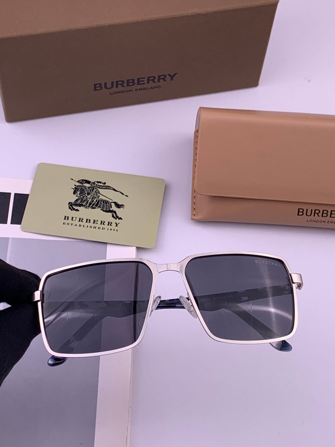 Burberry B880667 Aviator Gold Lens Sunglasses for Men - 358626