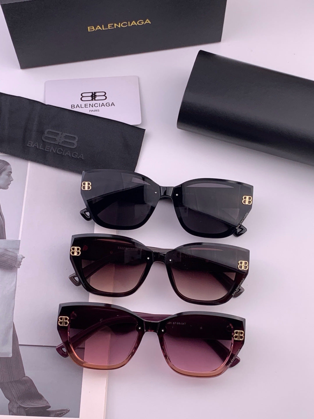 Balenciaga BL1350 Metal Fashion Black Lens Sunglasses for Men & Women - 372360 - detail image 4