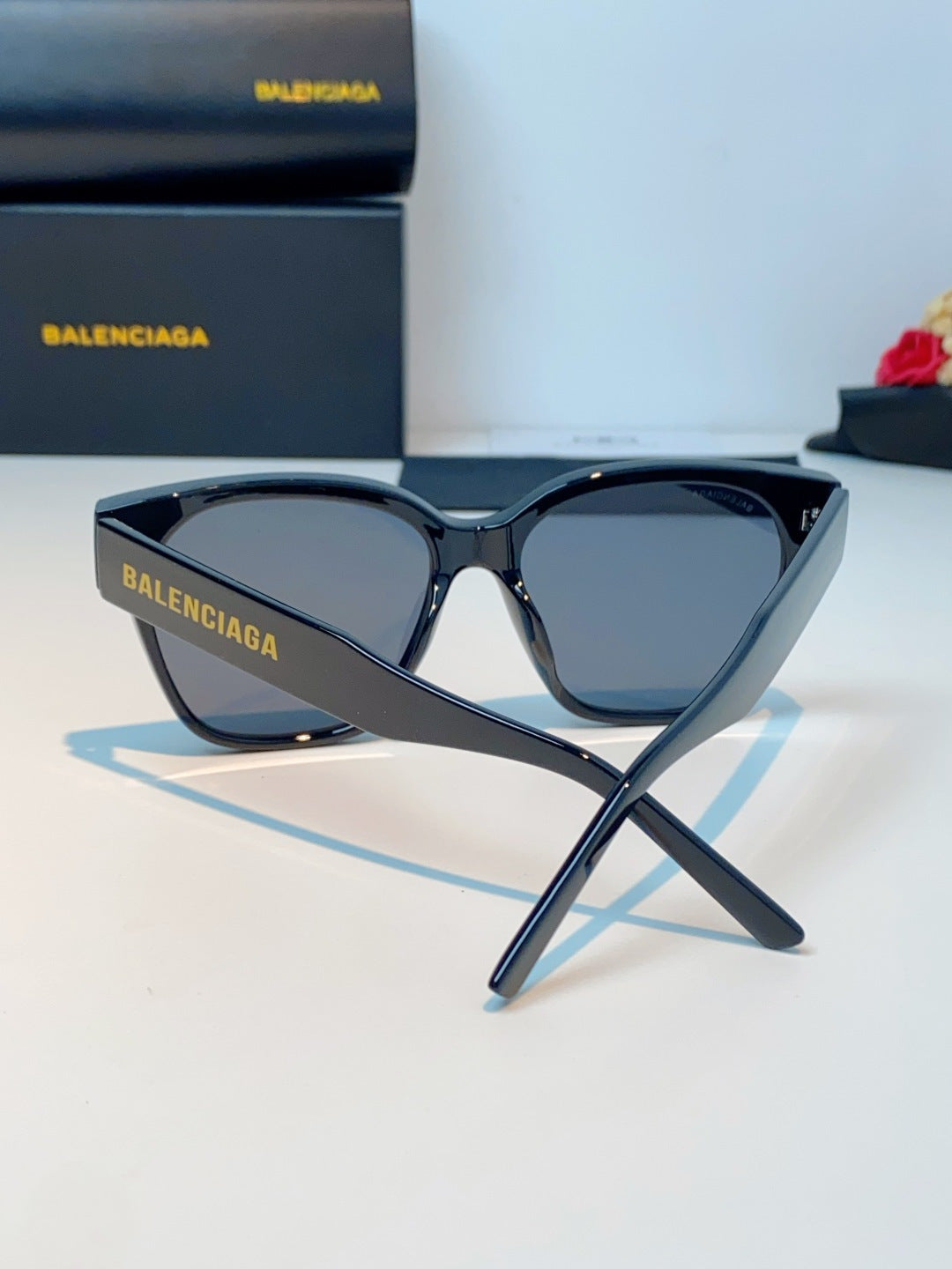 Balenciaga Cat-Eye Blue Lens Sunglasses for Men & Women - detail image 3