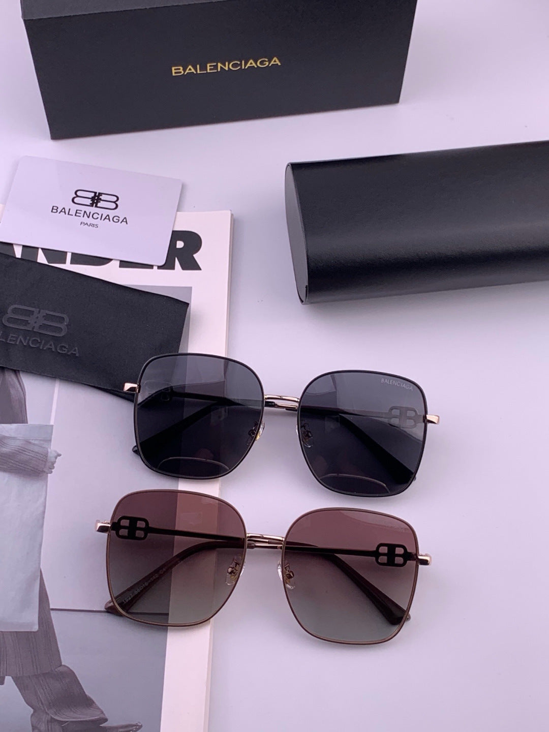 Balenciaga BL7192 Metal Fashion Black Lens Sunglasses for Men & Women - 382924 - detail image 5