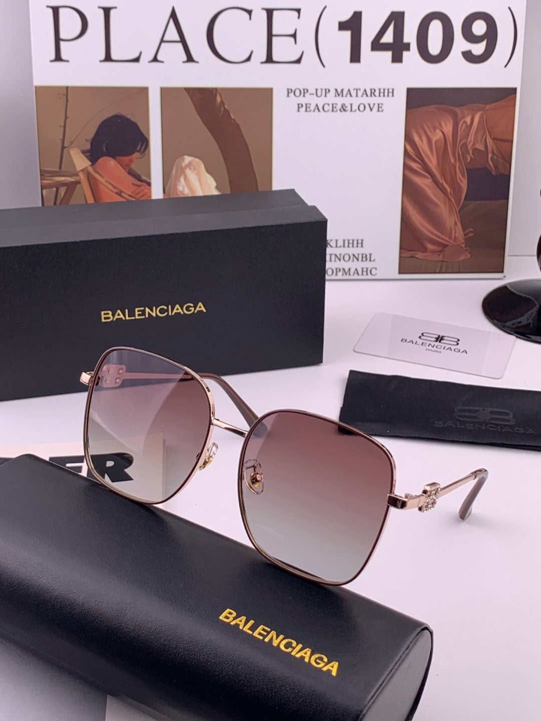 Balenciaga BL7192 Metal Fashion Black Lens Sunglasses for Men & Women - 382924 - detail image 2