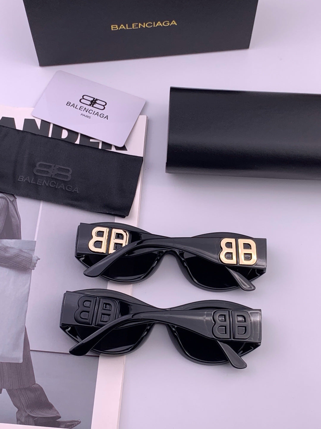 Balenciaga BL2992 Polarized Metal Fashion Black Lens Sunglasses - 382932 - detail image 6