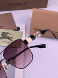 Burberry B201 Aviator Purple Lens Sunglasses for Men - 399086