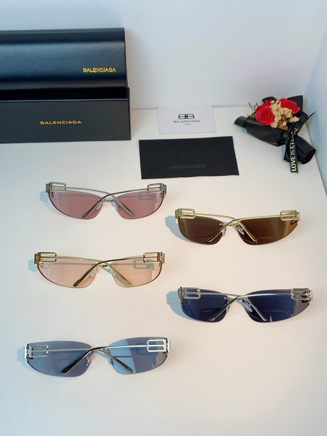 Balenciaga Lightweight Rimless Brown Lens Sunglasses for Men & Women - 399136 - detail image 12
