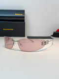 Balenciaga Lightweight Rimless Silver Lens Sunglasses for Men & Women