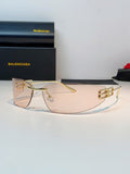 Balenciaga Lightweight Rimless Gold Lens Sunglasses for Men & Women - 399134