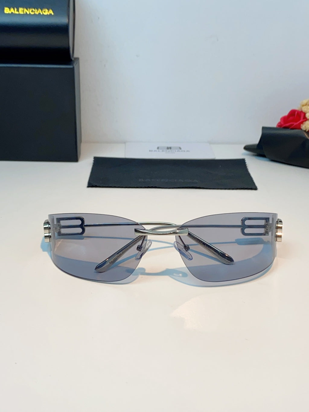 Balenciaga Lightweight Rimless Gray Lens Sunglasses for Men & Women - 399135 - detail image 10