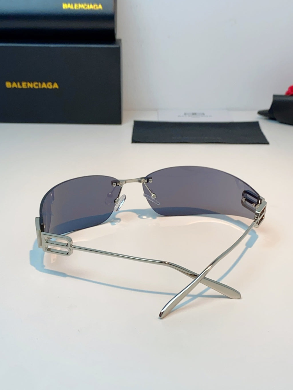 Balenciaga Lightweight Rimless Gray Lens Sunglasses for Men & Women - 399137 - detail image 3