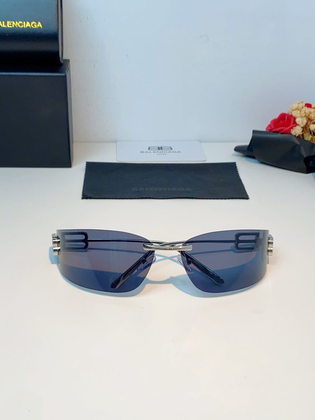 Balenciaga Lightweight Rimless Gray Lens Sunglasses for Men & Women - 399137 - detail image 10