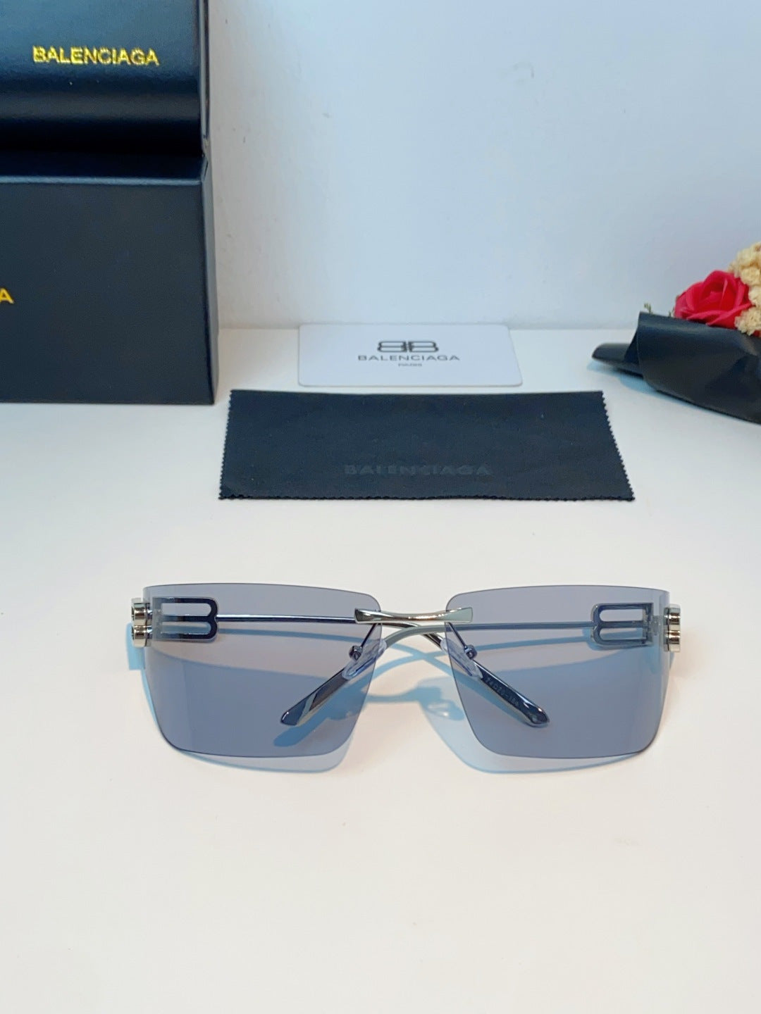 Balenciaga Lightweight Rimless Gray Lens Sunglasses for Men & Women - 399144 - detail image 10