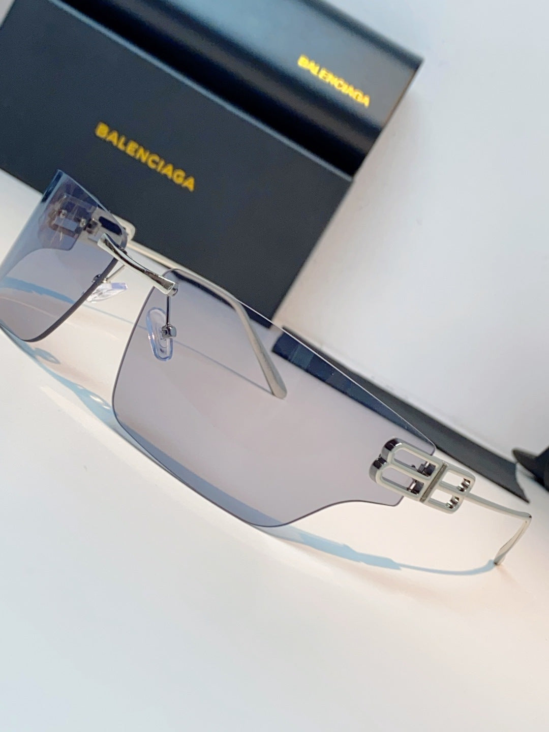 Balenciaga Lightweight Rimless Gray Lens Sunglasses for Men & Women - 399144 - detail image 7
