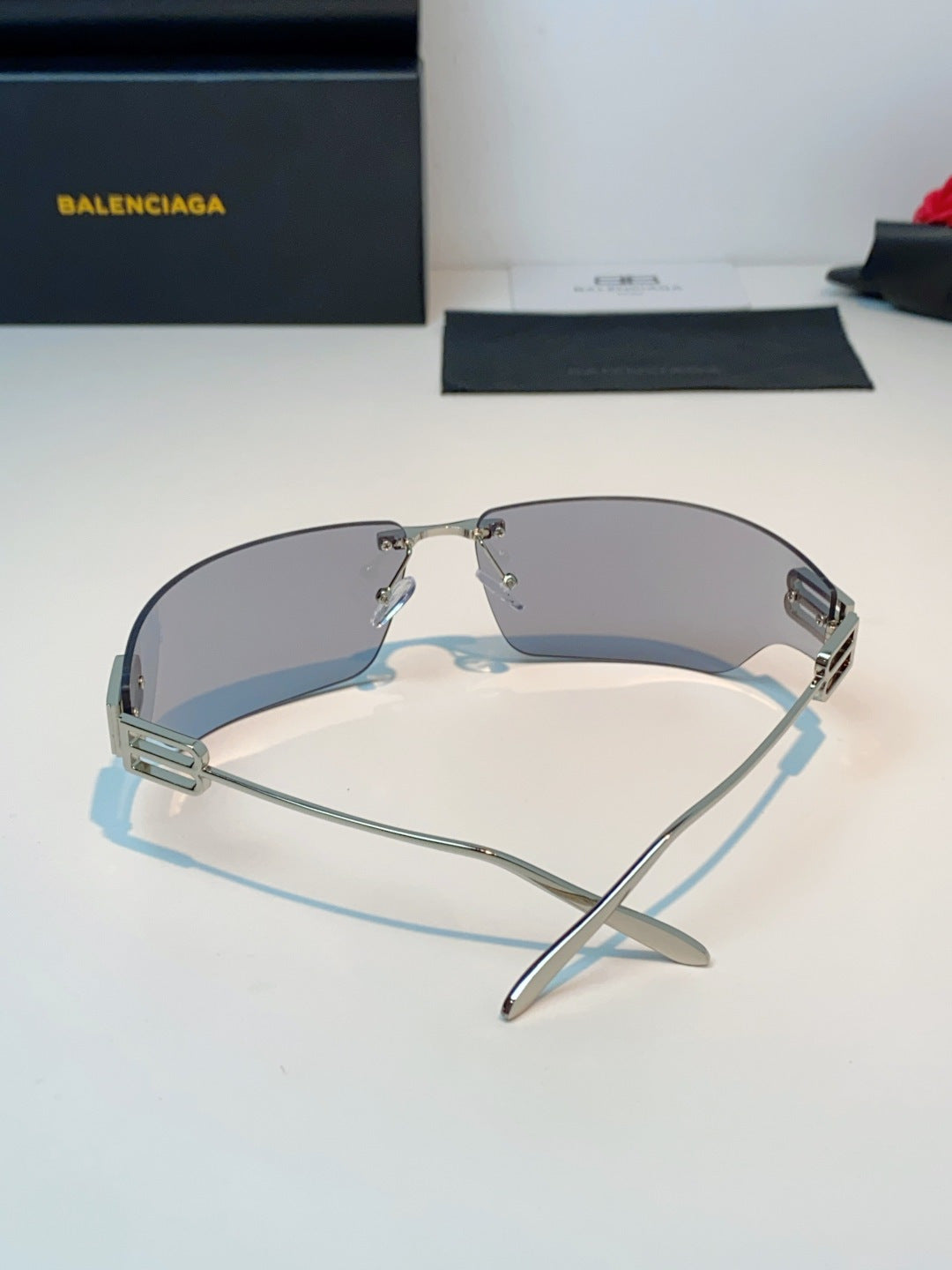 Balenciaga Lightweight Rimless Gray Lens Sunglasses for Men & Women - 399144 - detail image 3