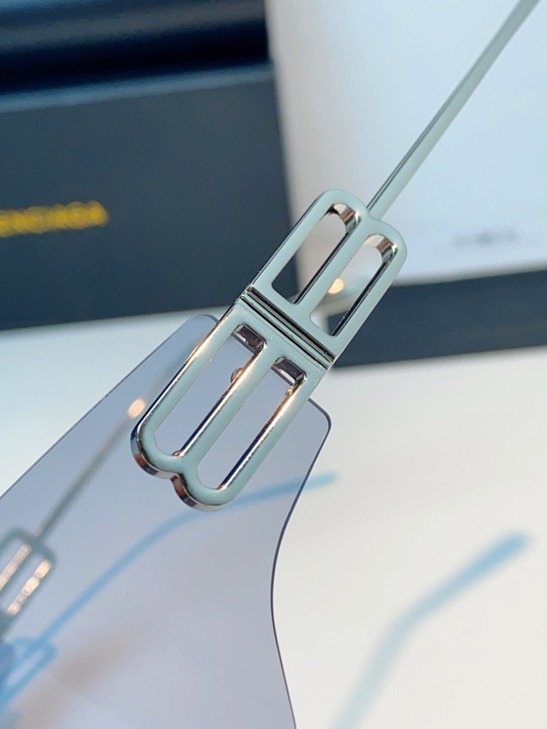 Balenciaga Lightweight Rimless Gray Lens Sunglasses for Men & Women - 399144 - detail image 8