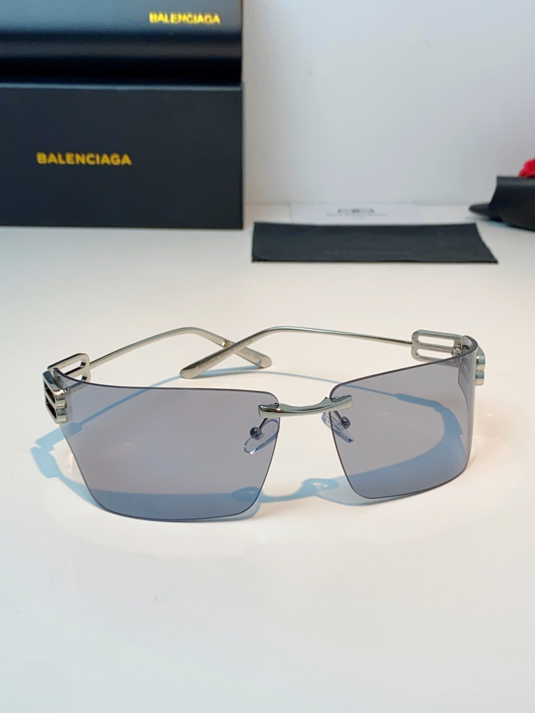 Balenciaga Lightweight Rimless Gray Lens Sunglasses for Men & Women - 399144 - detail image 2
