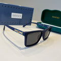 Gucci Metal Aviator Black Lens Sunglasses for Men & Women - 464973