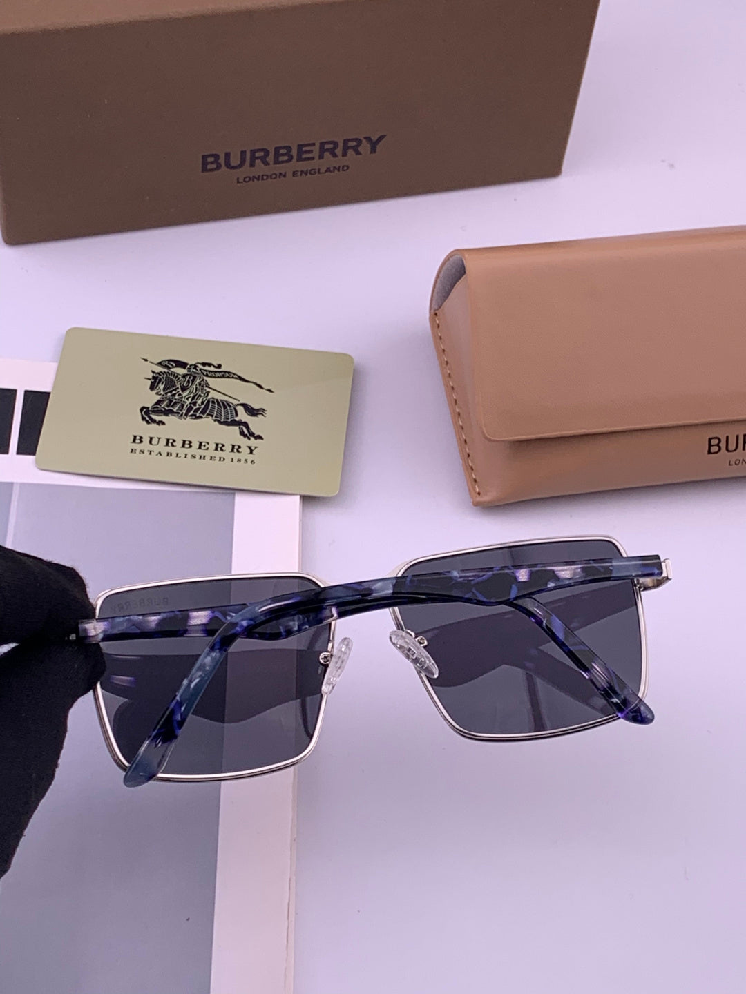 Burberry B080668 Aviator Gold Lens Sunglasses for Men - 416041 - detail image 5