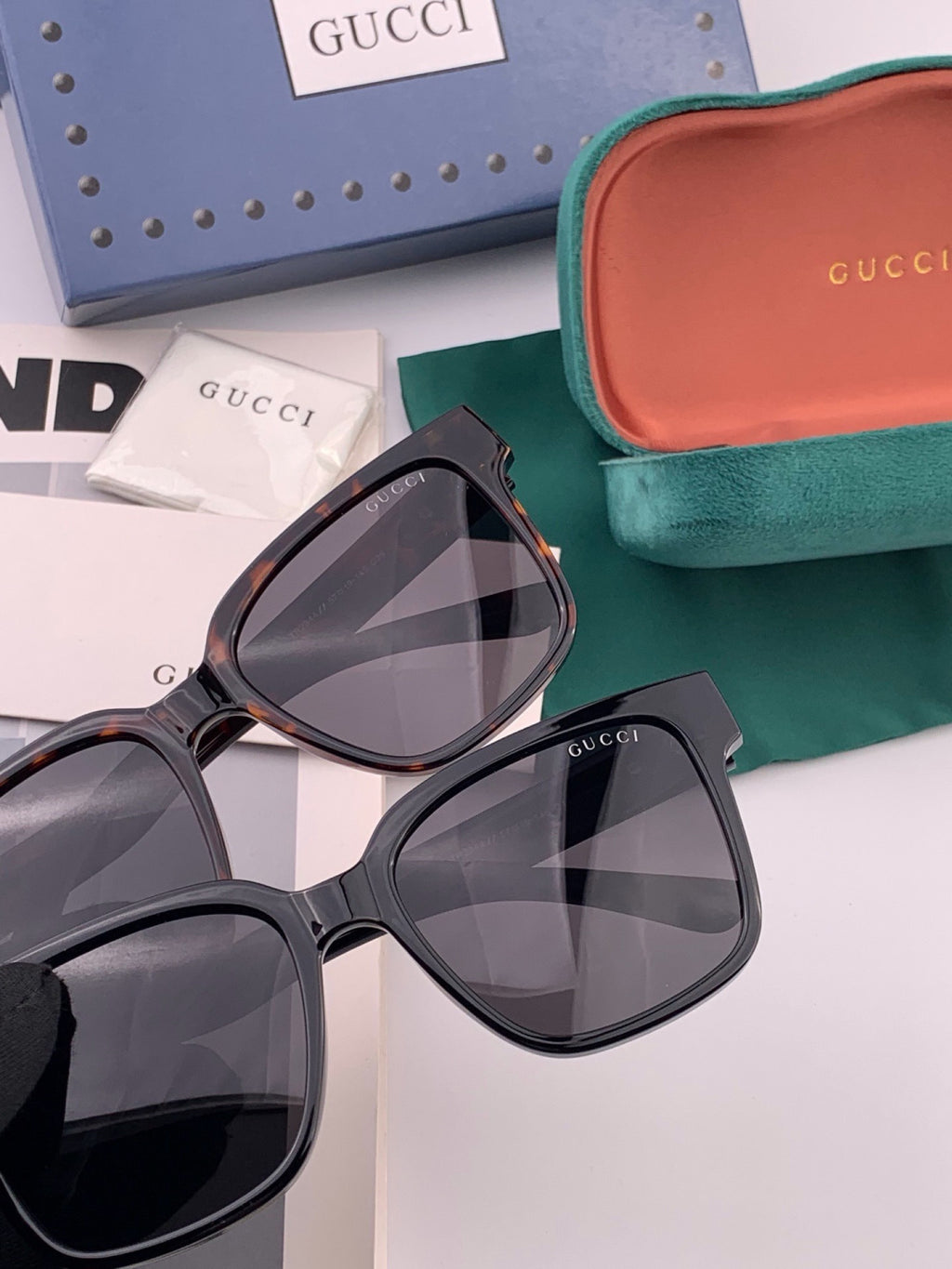 Gucci G4234 Polarized Square Gold Lens Sunglasses for Men & Women - detail image 4