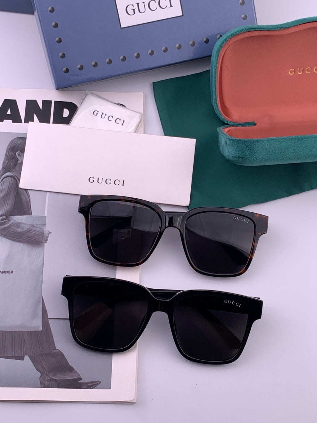 Gucci G4234 Polarized Square Gold Lens Sunglasses for Men & Women - detail image 6