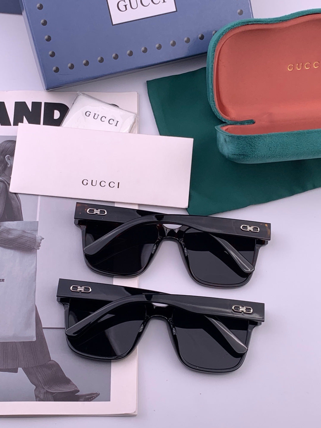 Gucci G4234 Polarized Square Gold Lens Sunglasses for Men & Women - detail image 5