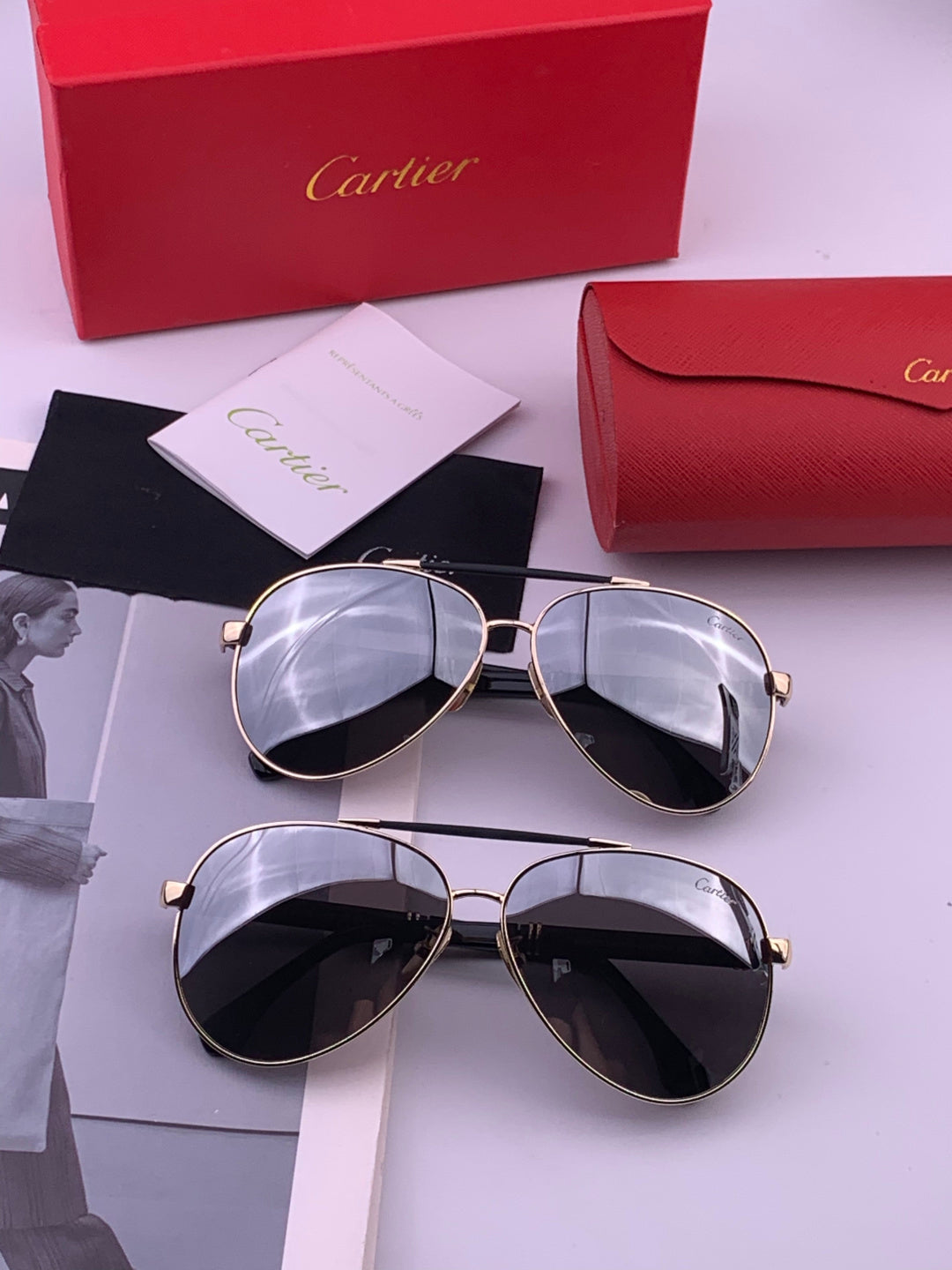 Cartier CK2424 Polarized Fashion Brown Lens Sunglasses for Men & Women - detail image 7