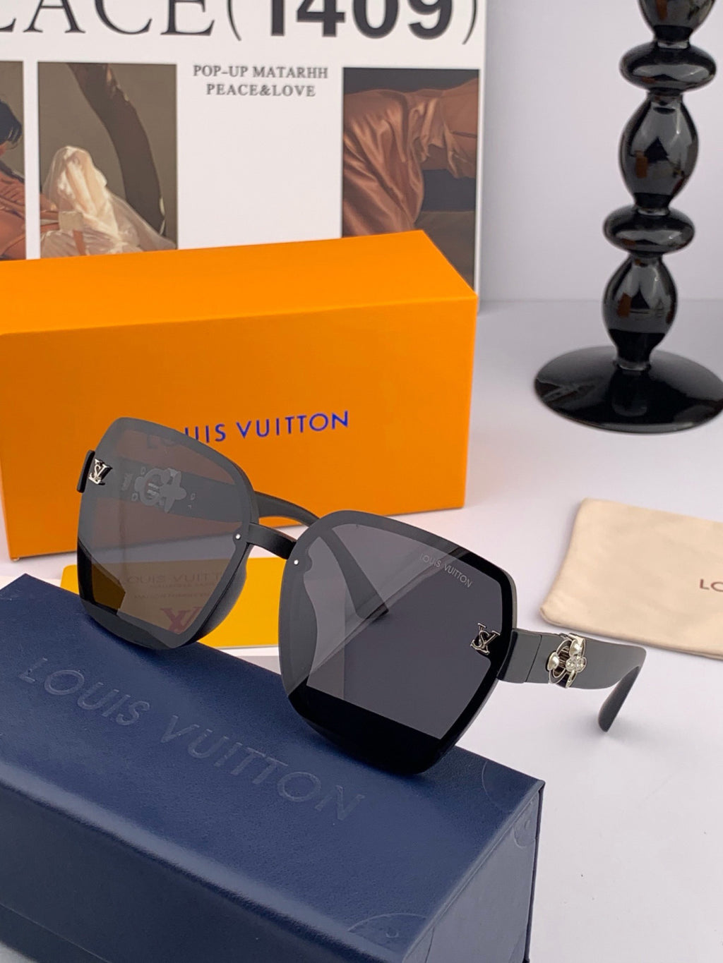 Louis Vuitton L4991 Polarized Square Gold Lens Sunglasses for Men & W - 431219 - detail image 3