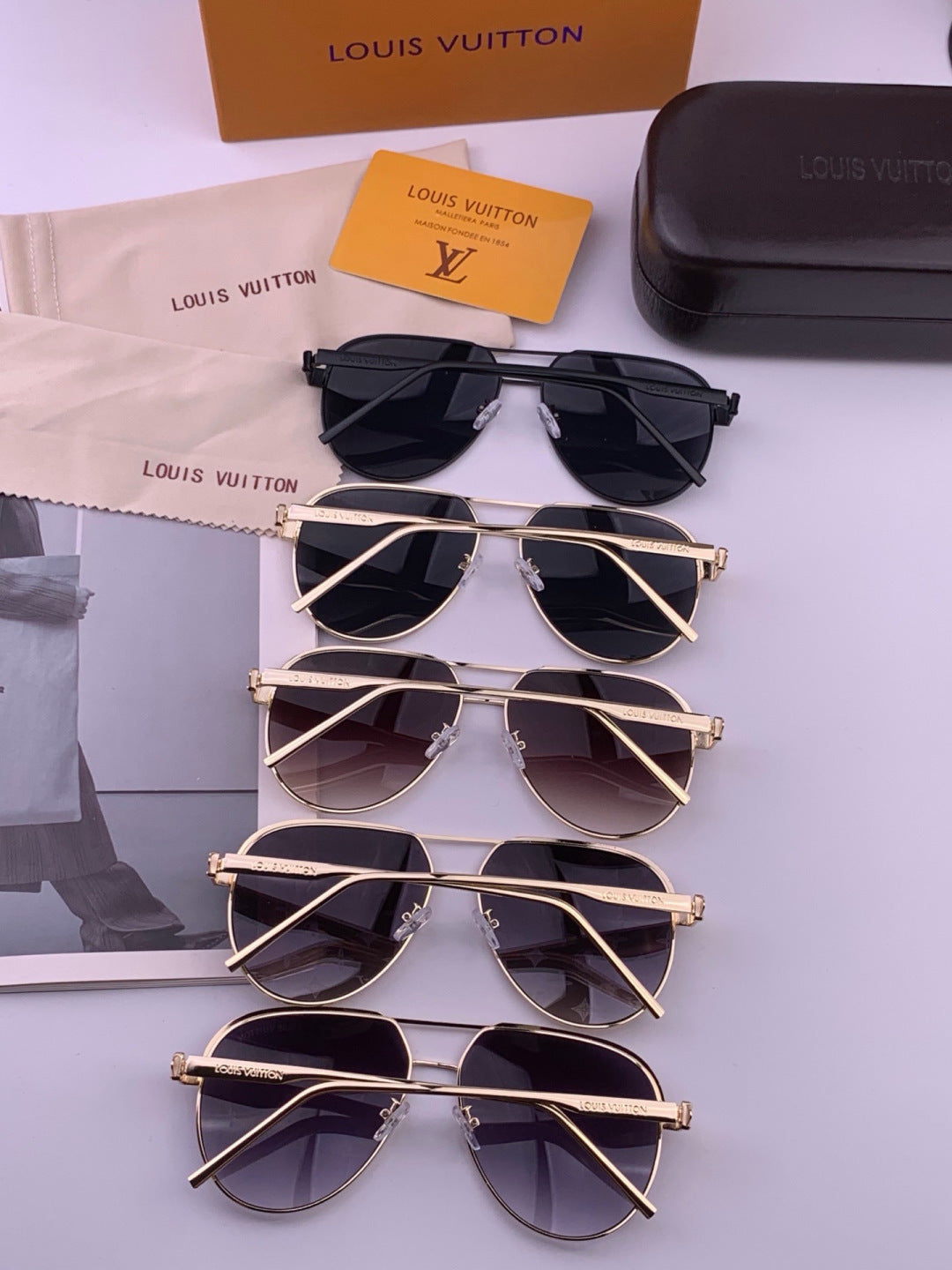 Louis Vuitton L01744 Aviator Black Lens Sunglasses for Men & Women - 431206 - detail image 7
