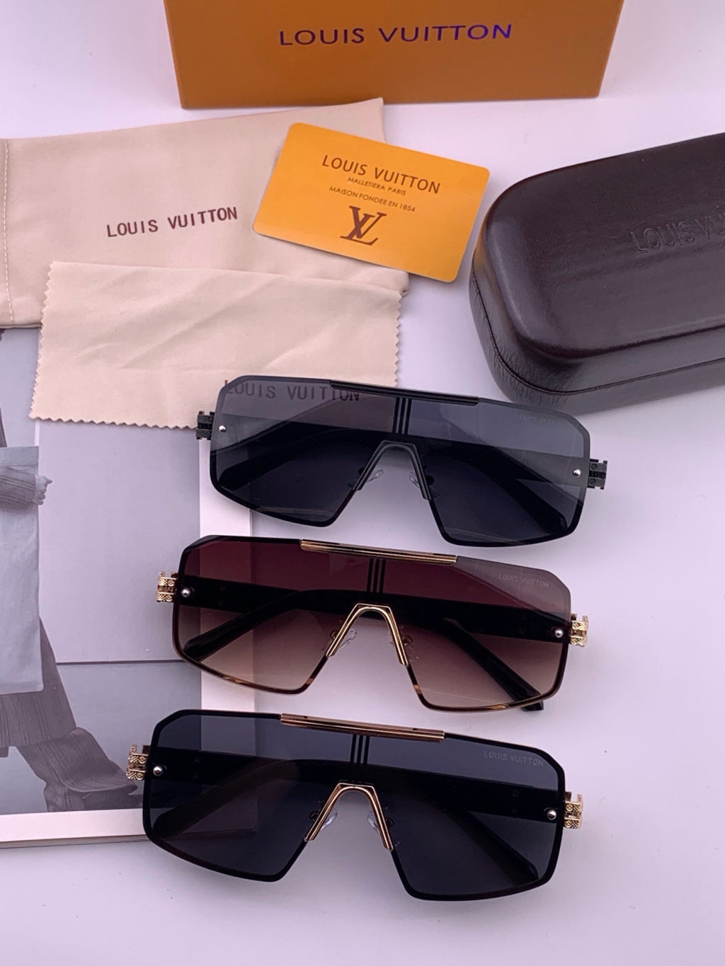 Louis Vuitton L71757 Aviator Blue Lens Sunglasses for Men & Women - 431207 - detail image 8