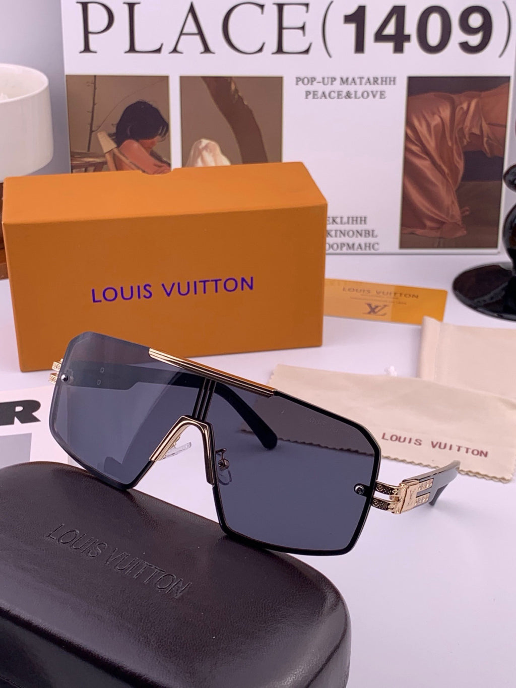 Louis Vuitton L71757 Aviator Blue Lens Sunglasses for Men & Women - 431207 - detail image 4