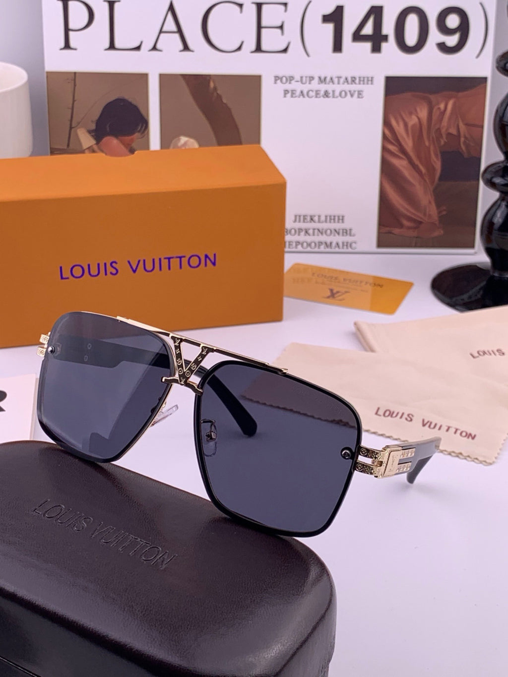 Louis Vuitton L91756 Aviator Black Lens Sunglasses for Men & Women - 431208 - detail image 6