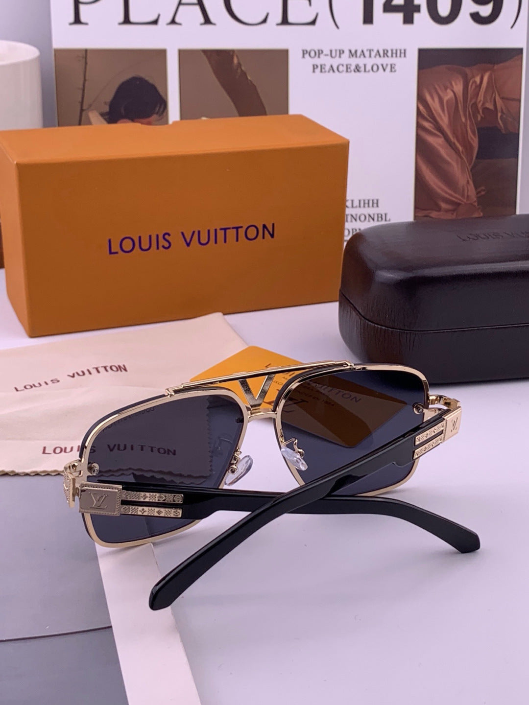 Louis Vuitton L91756 Aviator Black Lens Sunglasses for Men & Women - 431208 - detail image 7