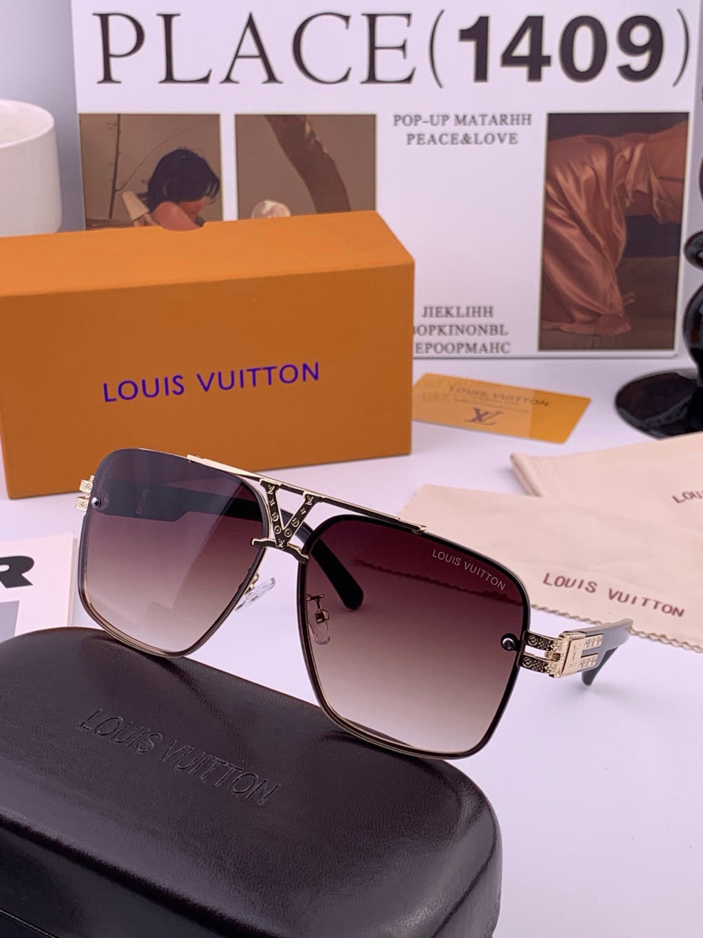 Louis Vuitton L91756 Aviator Black Lens Sunglasses for Men & Women - 431208 - detail image 5