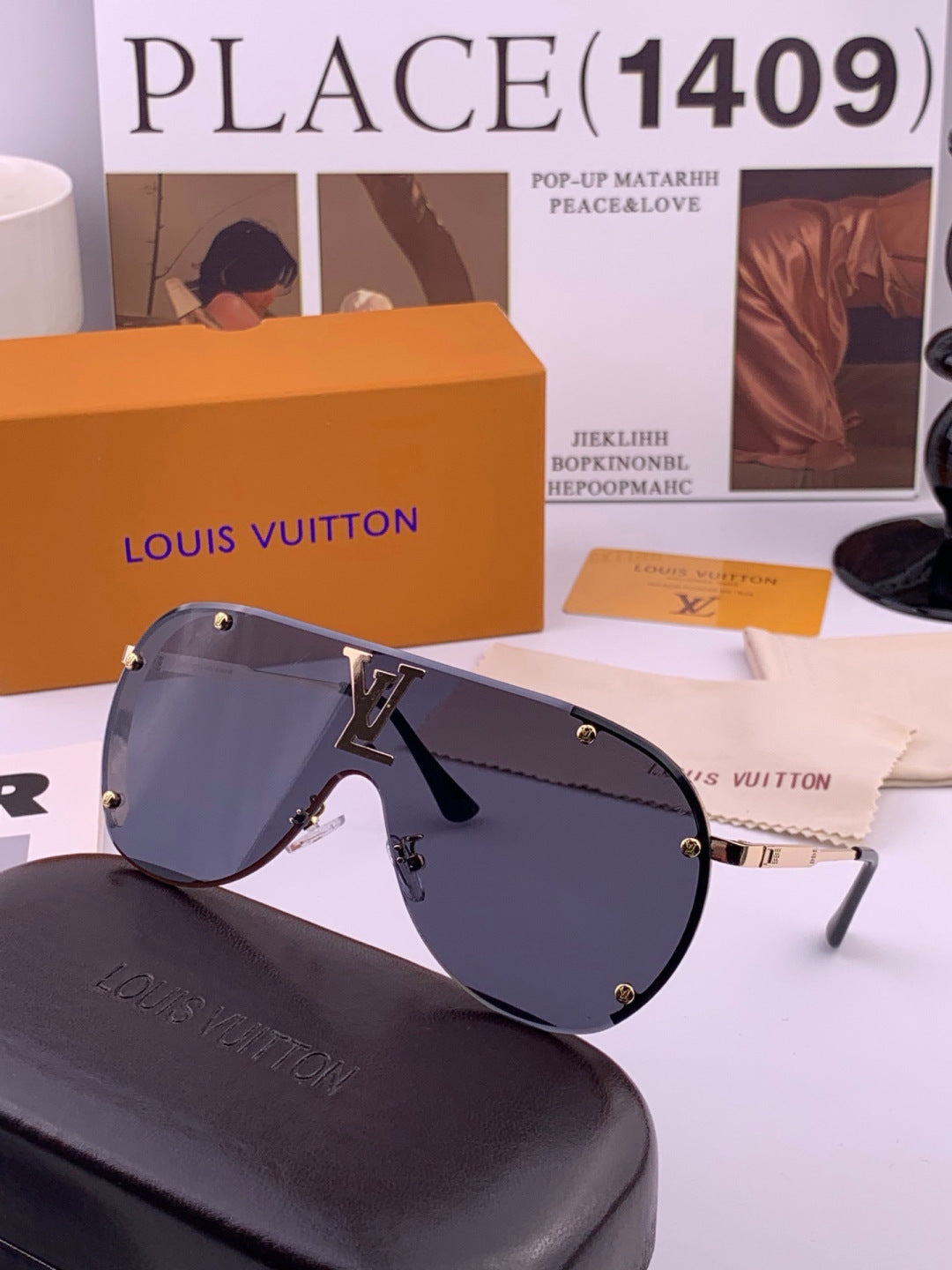 Louis Vuitton L81756 Aviator Black Lens Sunglasses for Men & Women - 431209 - detail image 6