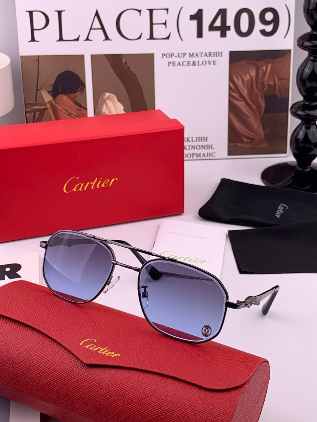 Cartier K61758 Fashion Pink Lens Sunglasses for Men & Women - 432215 - detail image 3