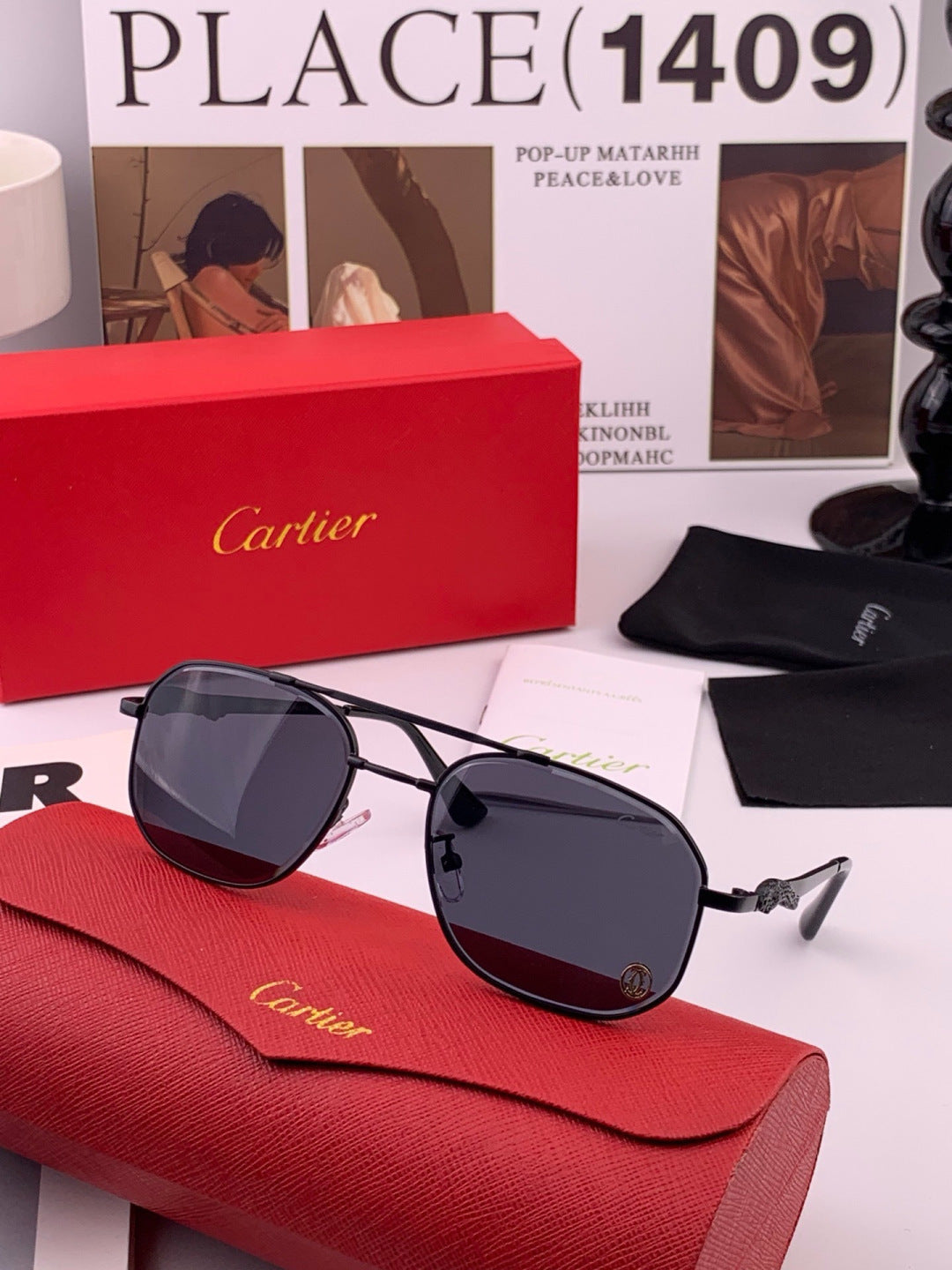 Cartier K61758 Fashion Pink Lens Sunglasses for Men & Women - 432215 - detail image 2
