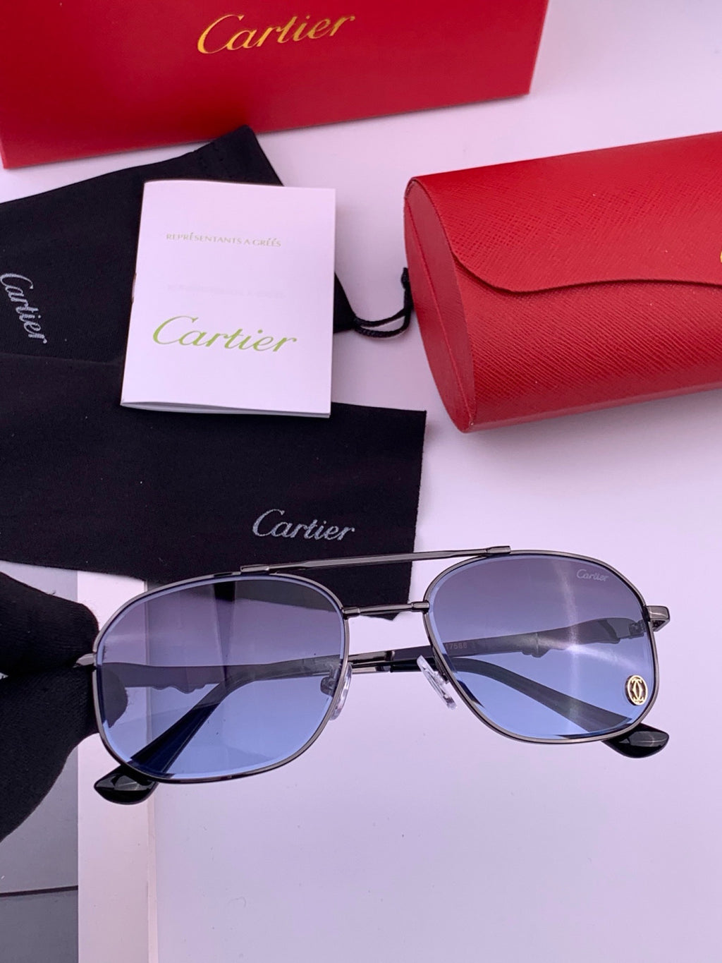 Cartier K61758 Fashion Pink Lens Sunglasses for Men & Women - 432216
