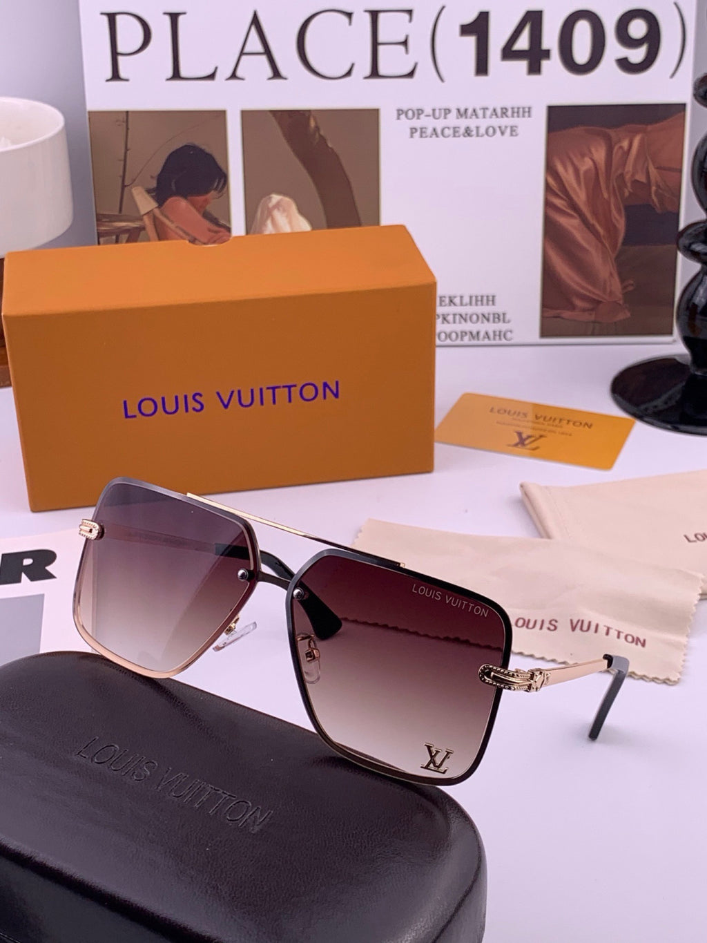 Louis Vuitton L91747 Aviator Gold Lens Sunglasses for Men & Women - 431212 - detail image 4
