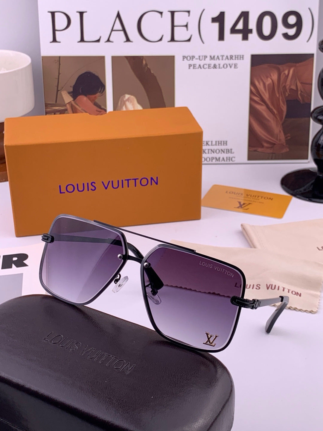 Louis Vuitton L91747 Aviator Gold Lens Sunglasses for Men & Women - 431212 - detail image 3